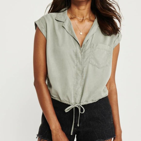 Abercrombie & Fitch Tops - A&F Cinched-Hem Sleeveless Shirt - NWT!